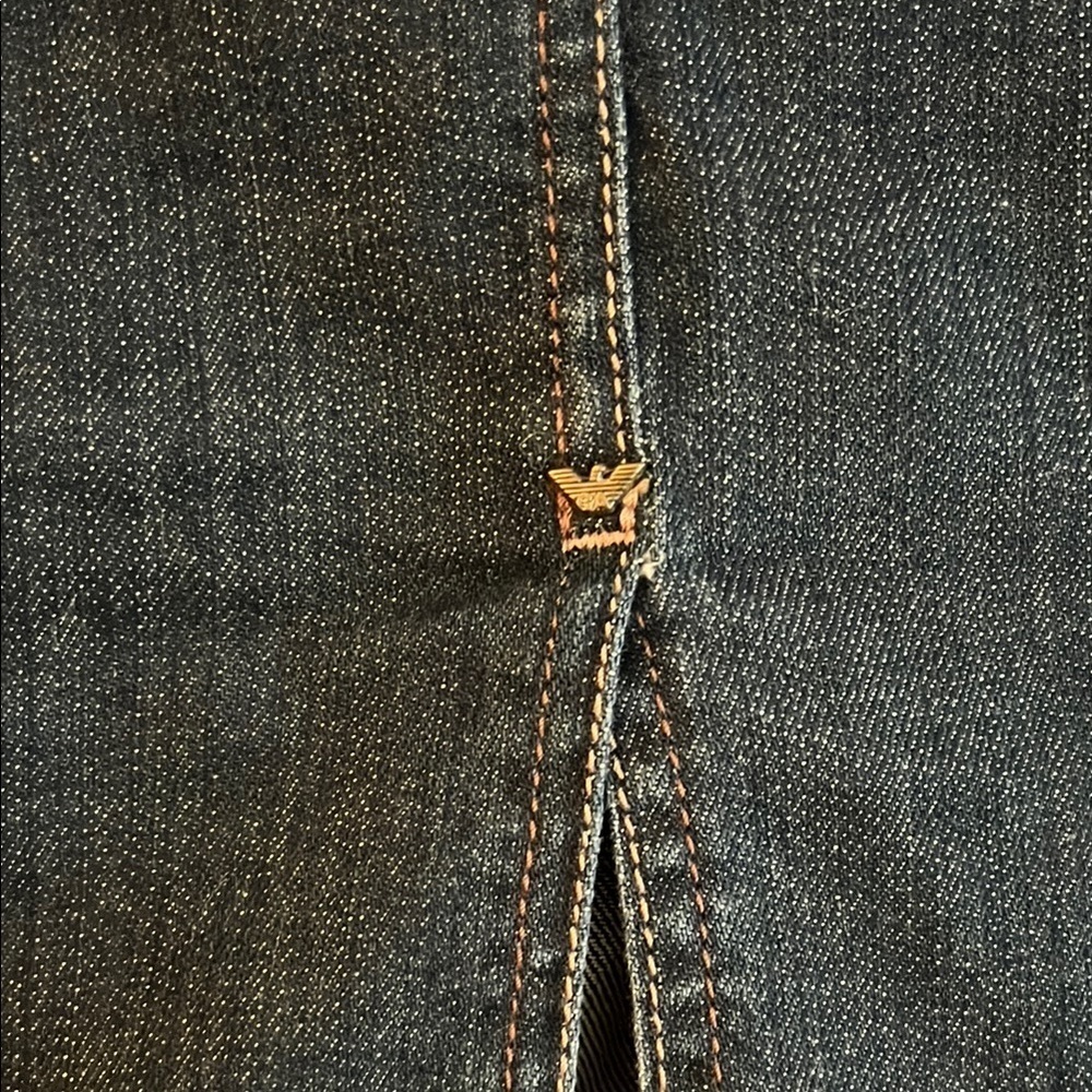 ARMANI JEANS Blue Denim Pencil Mini Skirt size small - Picture 3 of 13